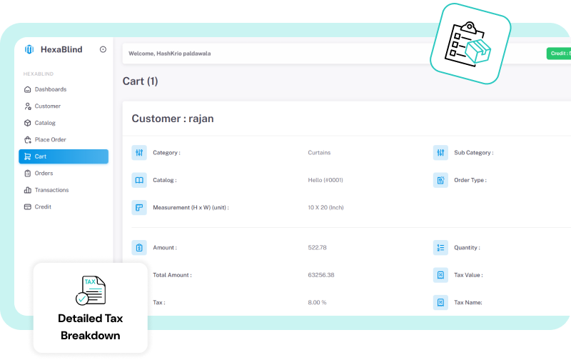 cart summary order details